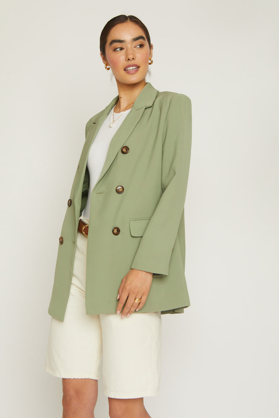 No Srcipt image - Images of 2 of 6 EMORY BLAZER IN SAGE GREEN