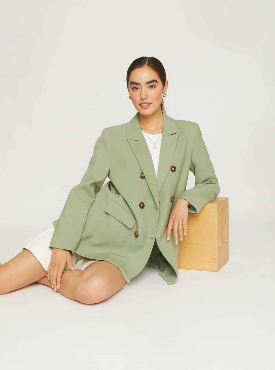No Srcipt image - Images of 1 of 6 EMORY BLAZER IN SAGE GREEN