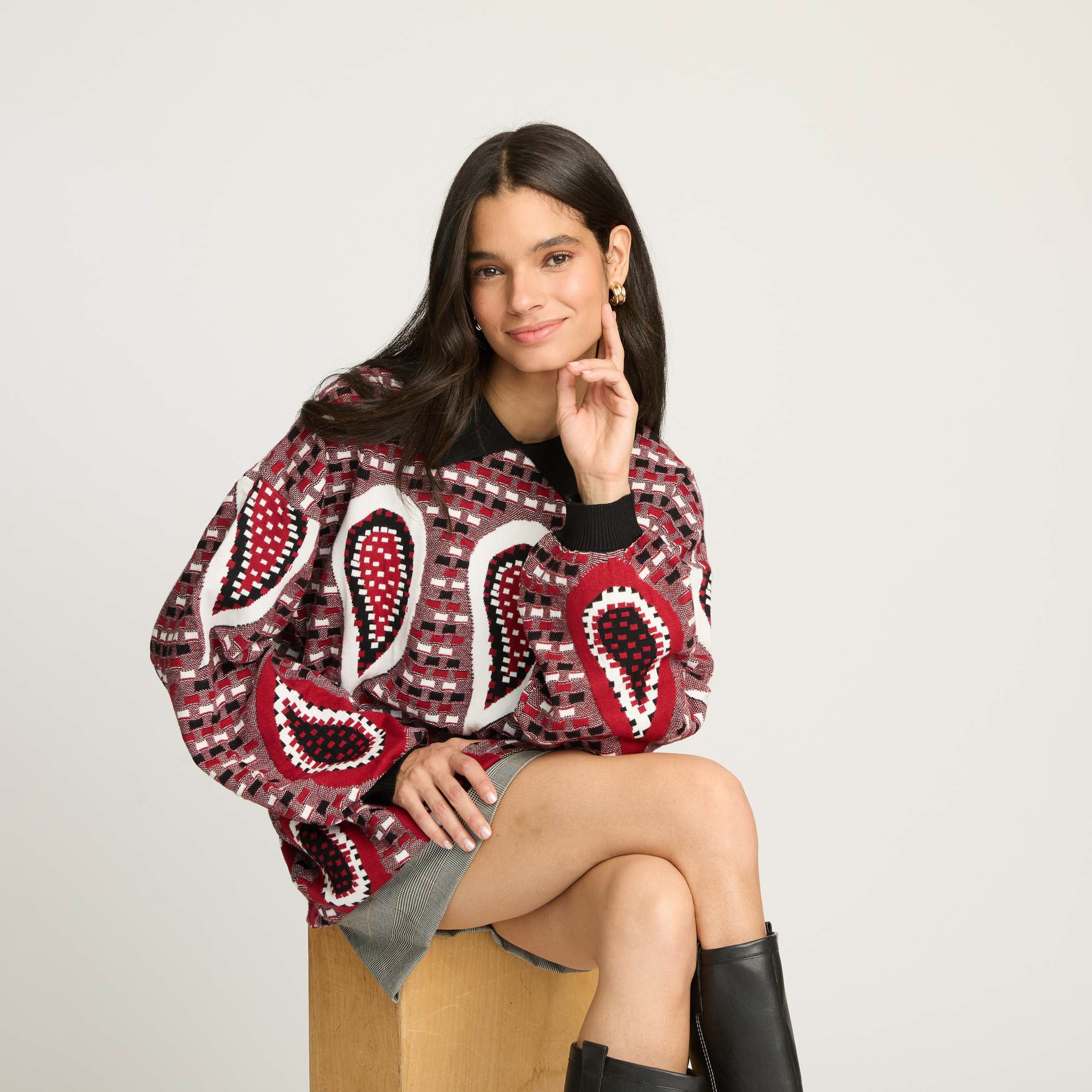 Paisley Oversized Sweater – FRENCHMAUVE