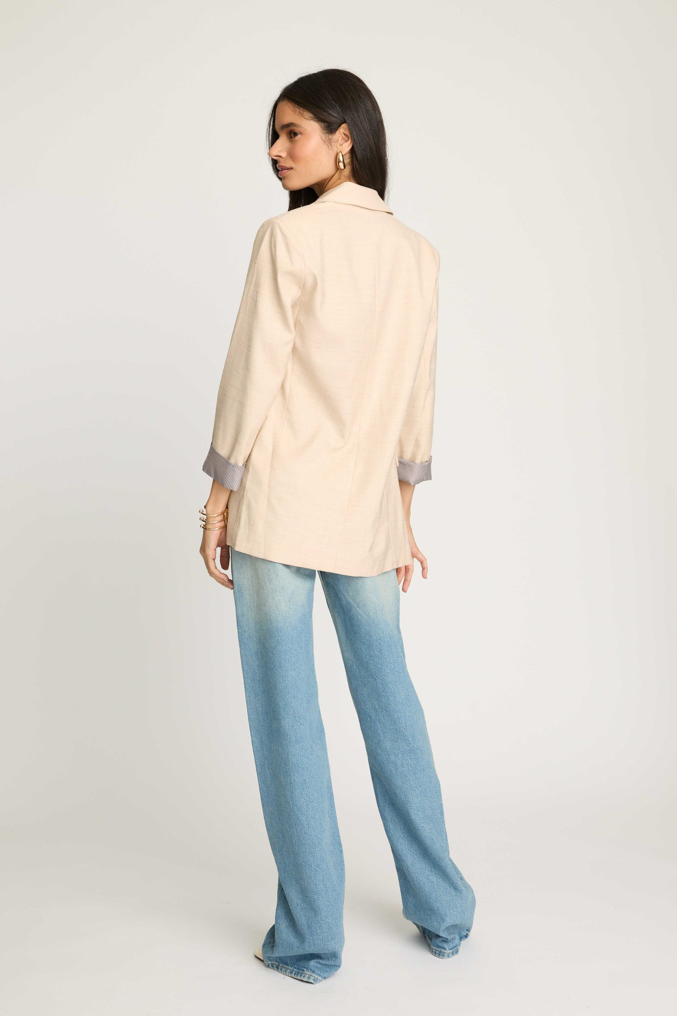 Bailey Contrast Cuff Jacket - Natural Beige