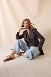 Vincent Linen Boyfriend Jacket - Smoke
