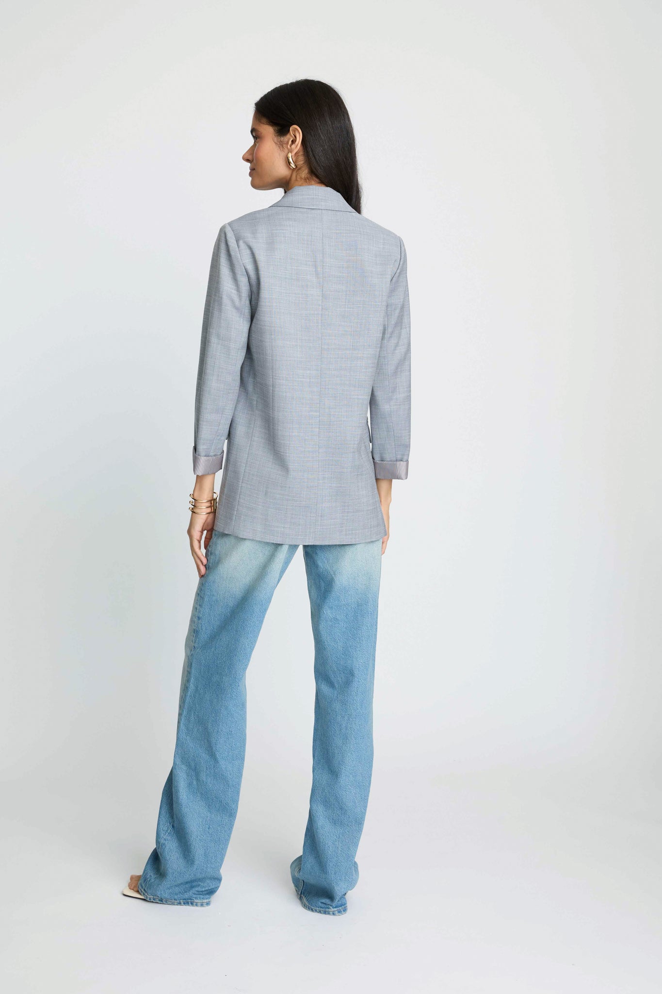 Bailey Contrast Cuff Jacket - Navy Grey