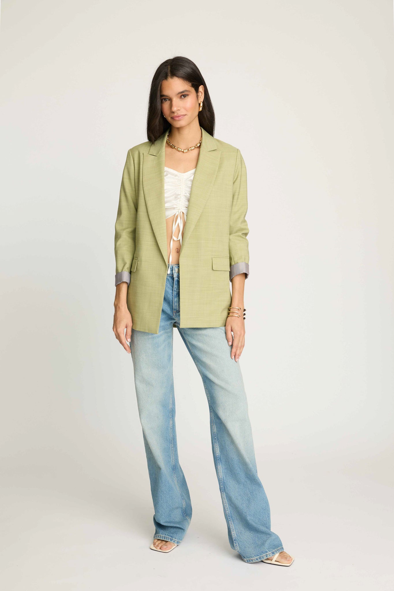Bailey Contrast Cuff Jacket _Olive