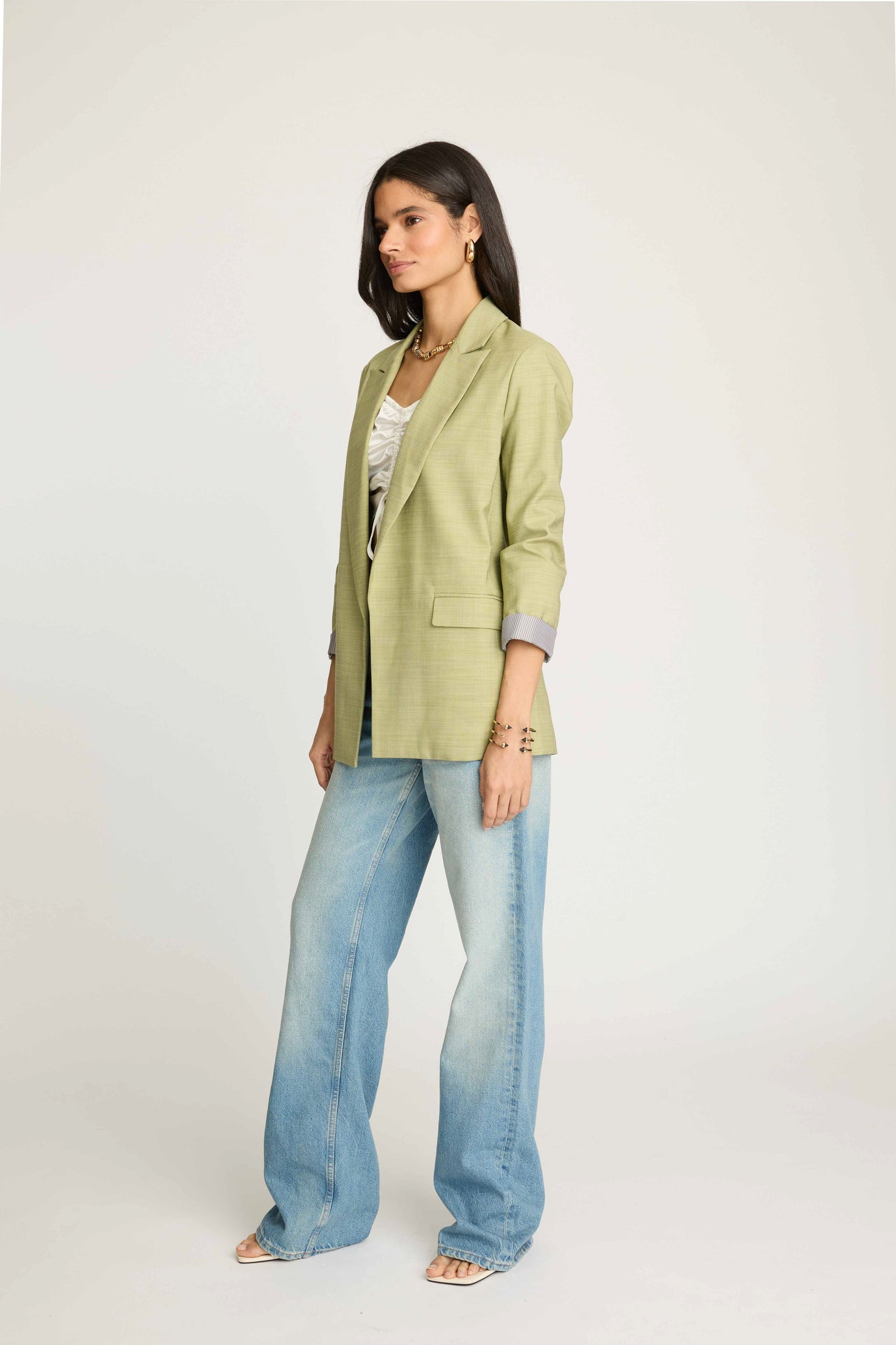 Bailey Contrast Cuff Jacket _Olive