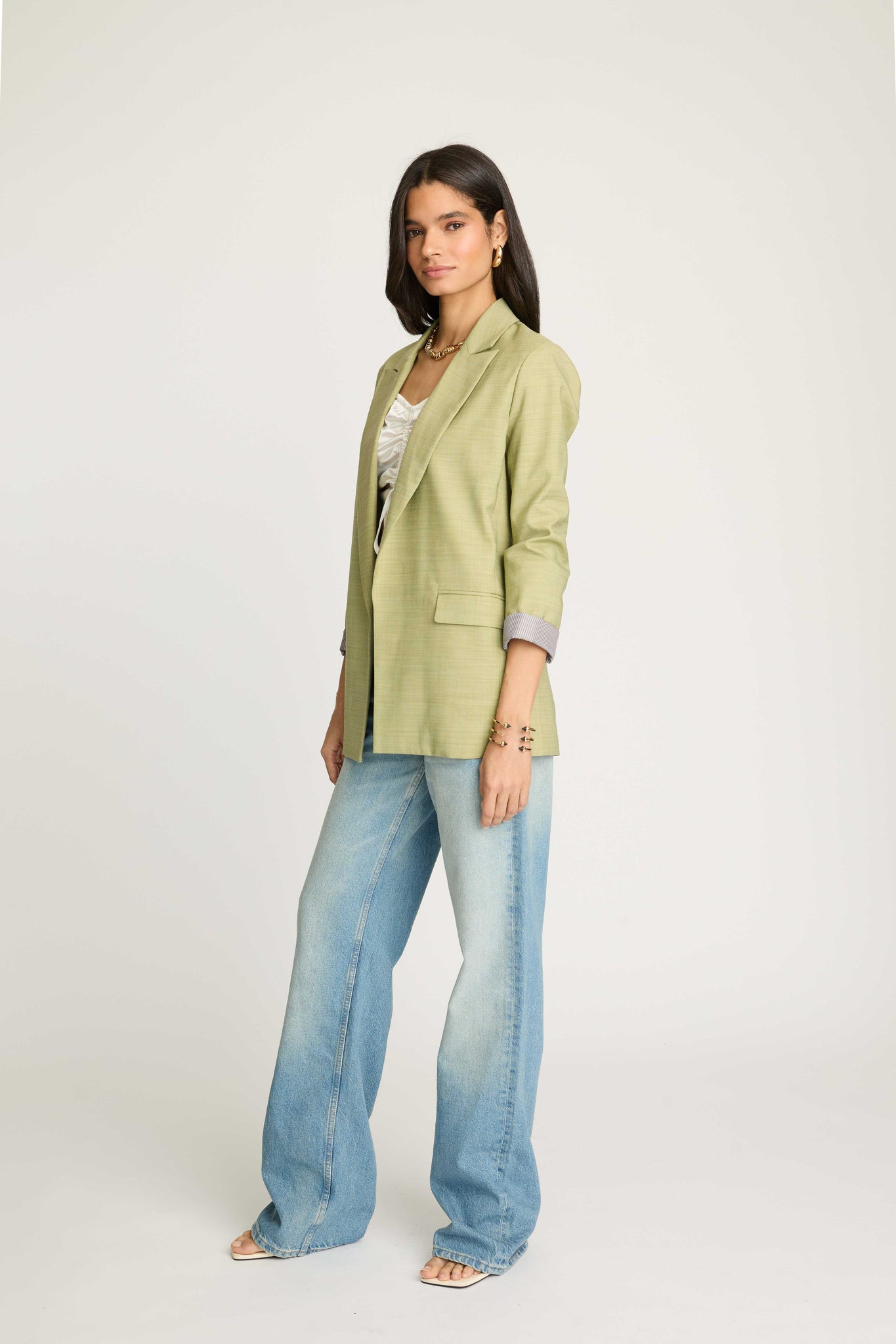 Bailey Contrast Cuff Jacket _Olive