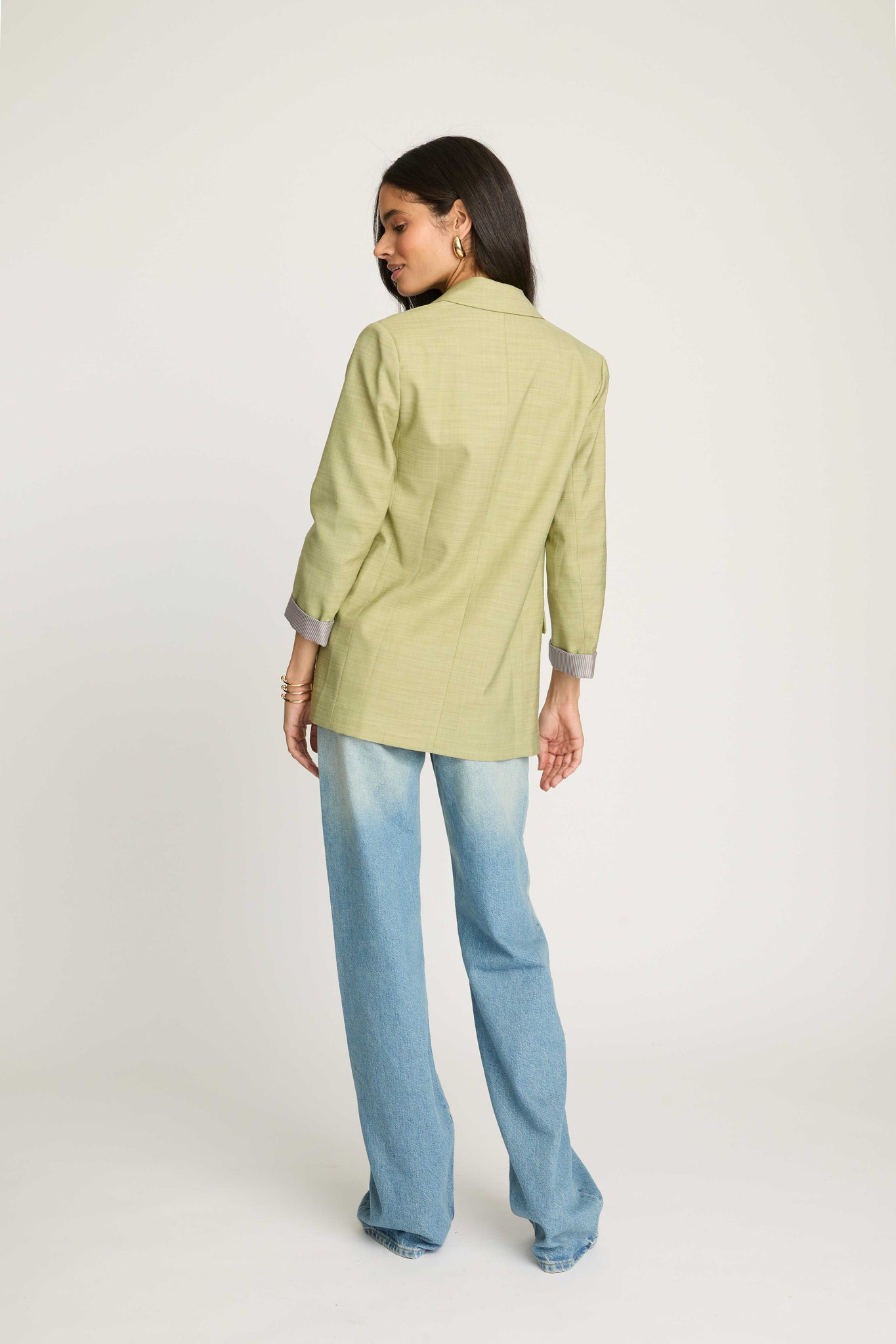 Bailey Contrast Cuff Jacket _Olive