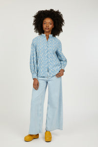 Portofino Chambray Eyelet Blouse