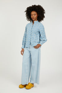 Portofino Chambray Eyelet Blouse