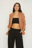 Double Breasted Check Blazer Rust Front Pockets Long Sleeve Jacket Workwear Office Wear Outerwear Classic Chic Timeless