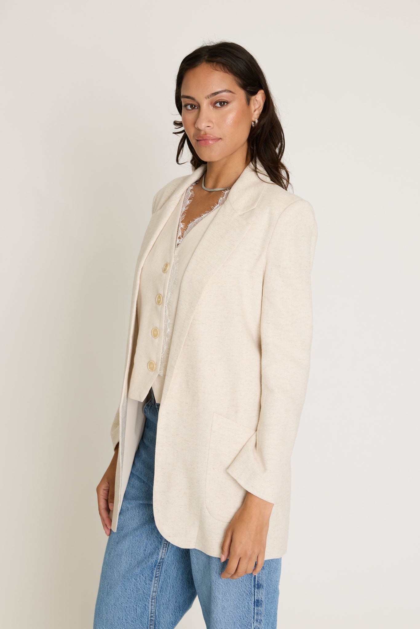 Boyfriend Linen Jacket ベージュ36 Vincent Linen Boyfriend Jacket – FRENCHMAUVE