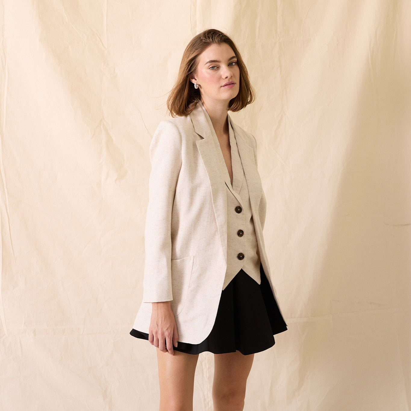 Vincent Linen Boyfriend Jacket
