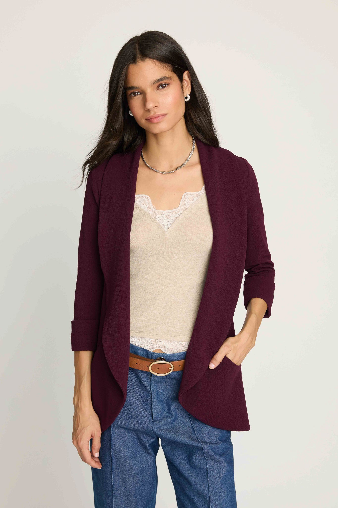 Melanie Knit Jacket - Pickled Beet