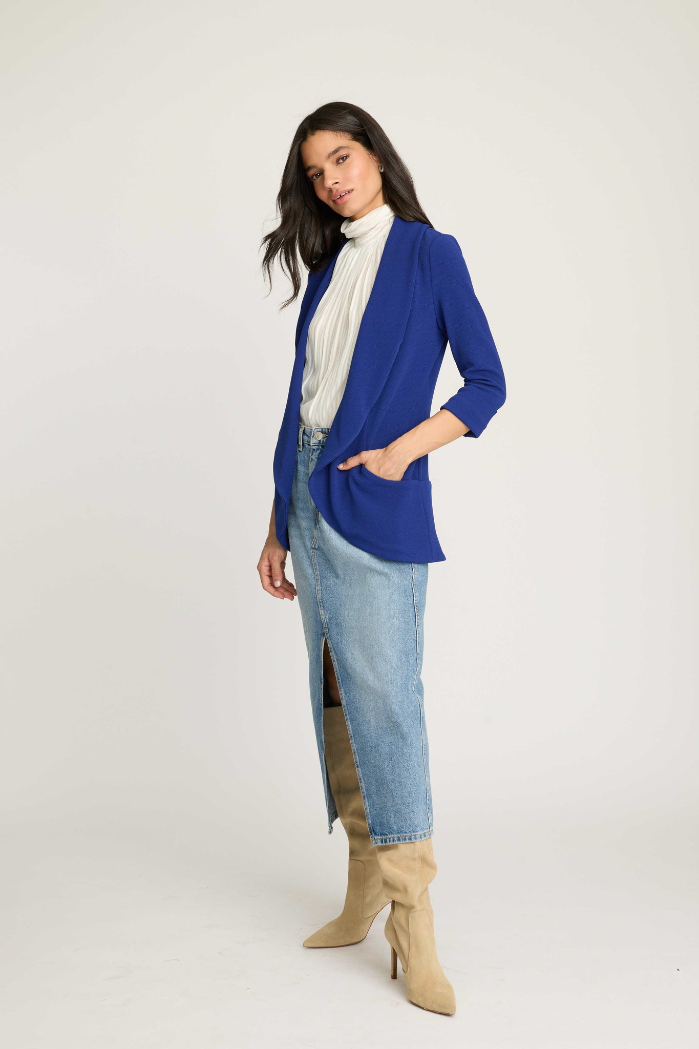 Melanie Knit Jacket - Royal blue