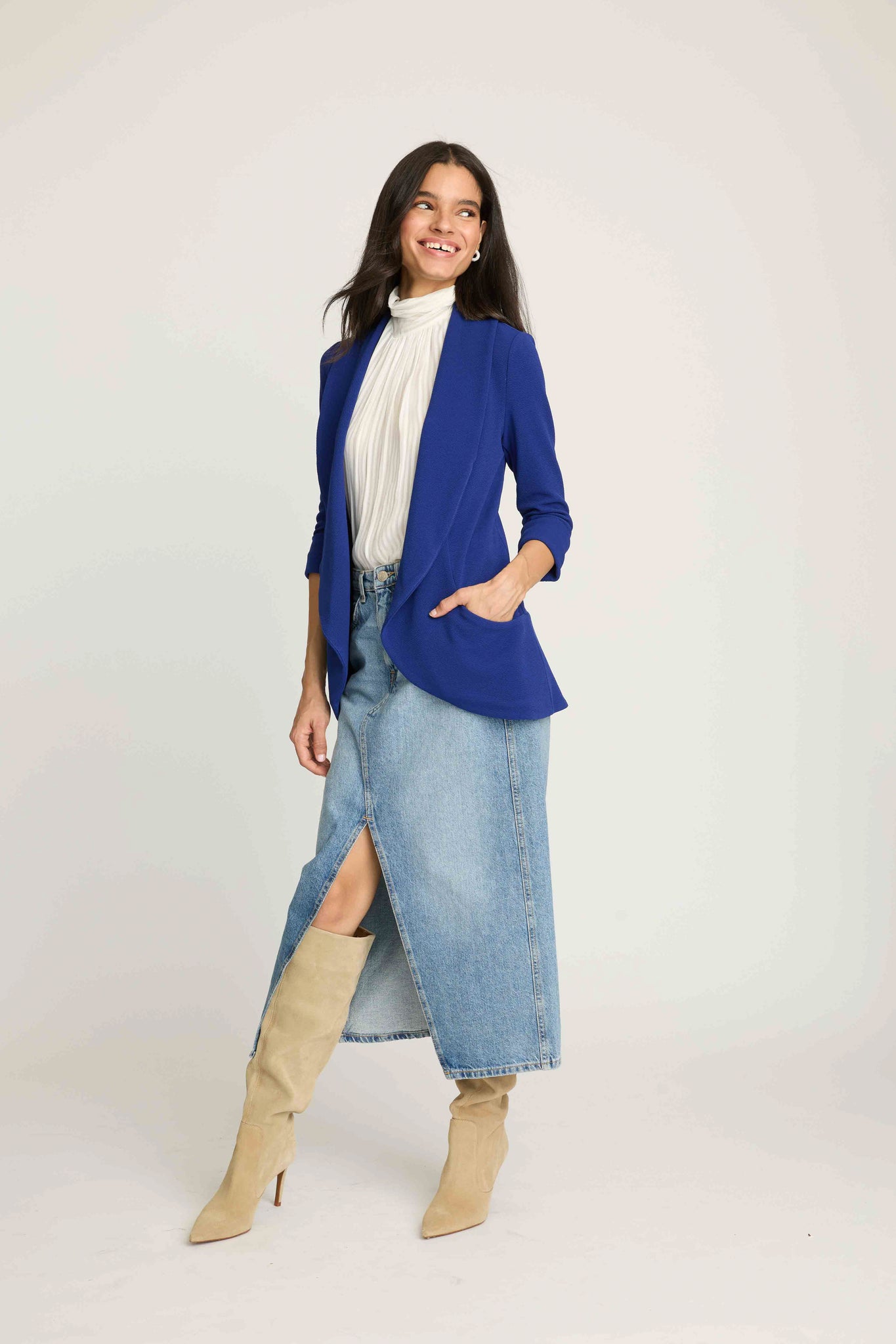 Melanie Knit Jacket - Royal blue