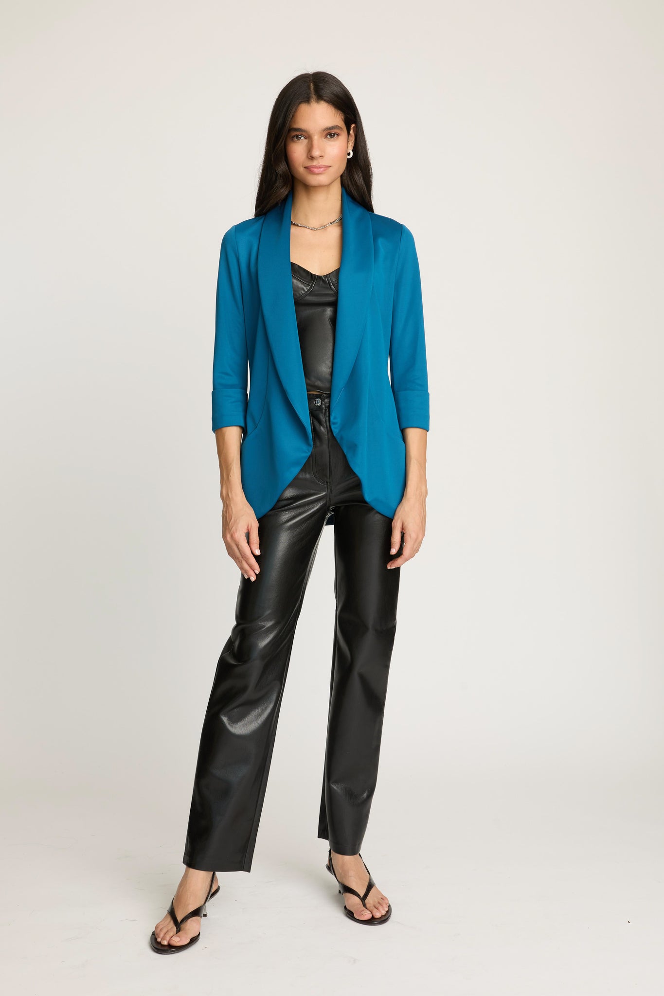 Melanie Knit Jacket in Scuba - Mosaic Blue