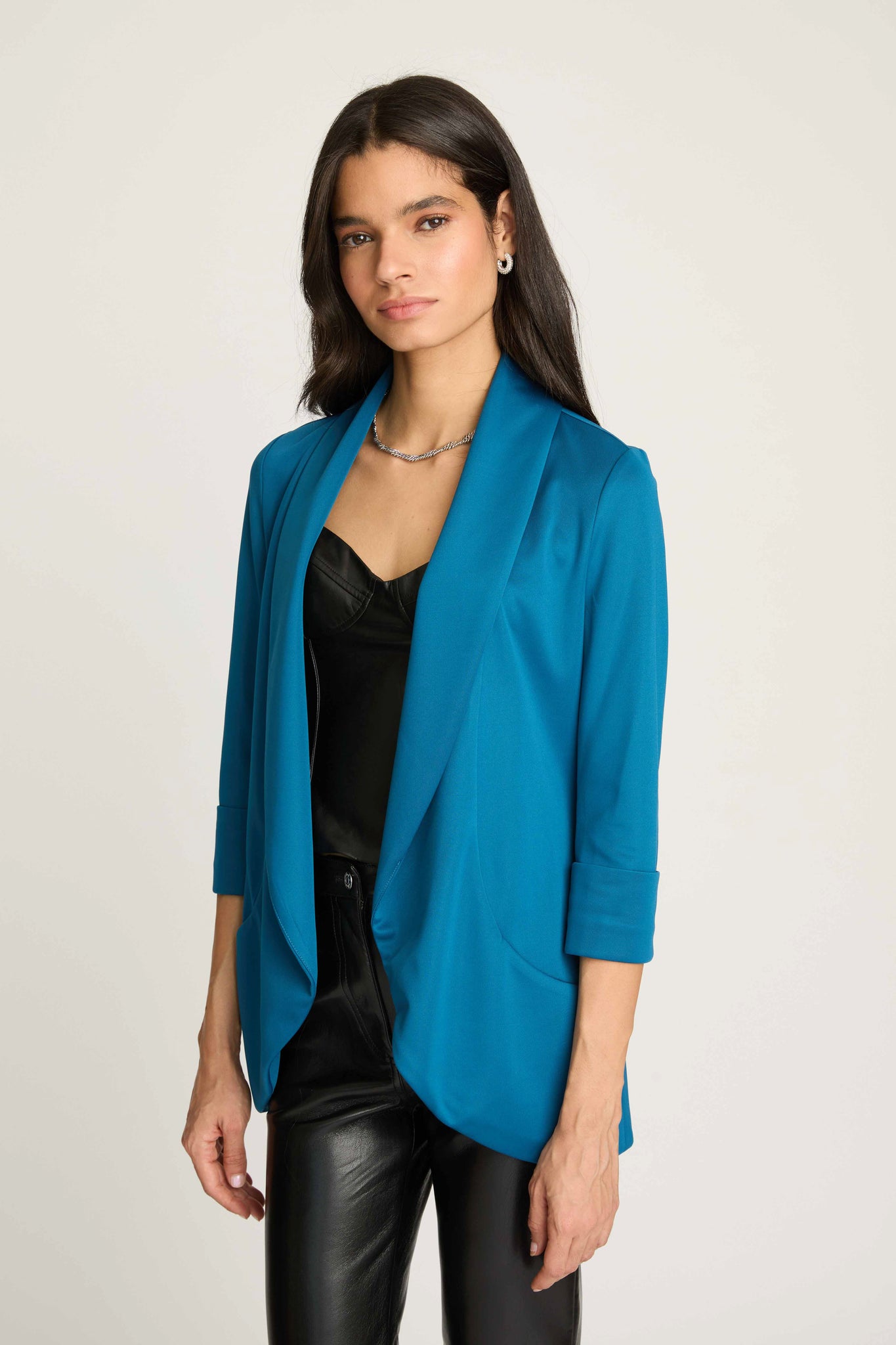 Melanie Knit Jacket in Scuba - Mosaic Blue