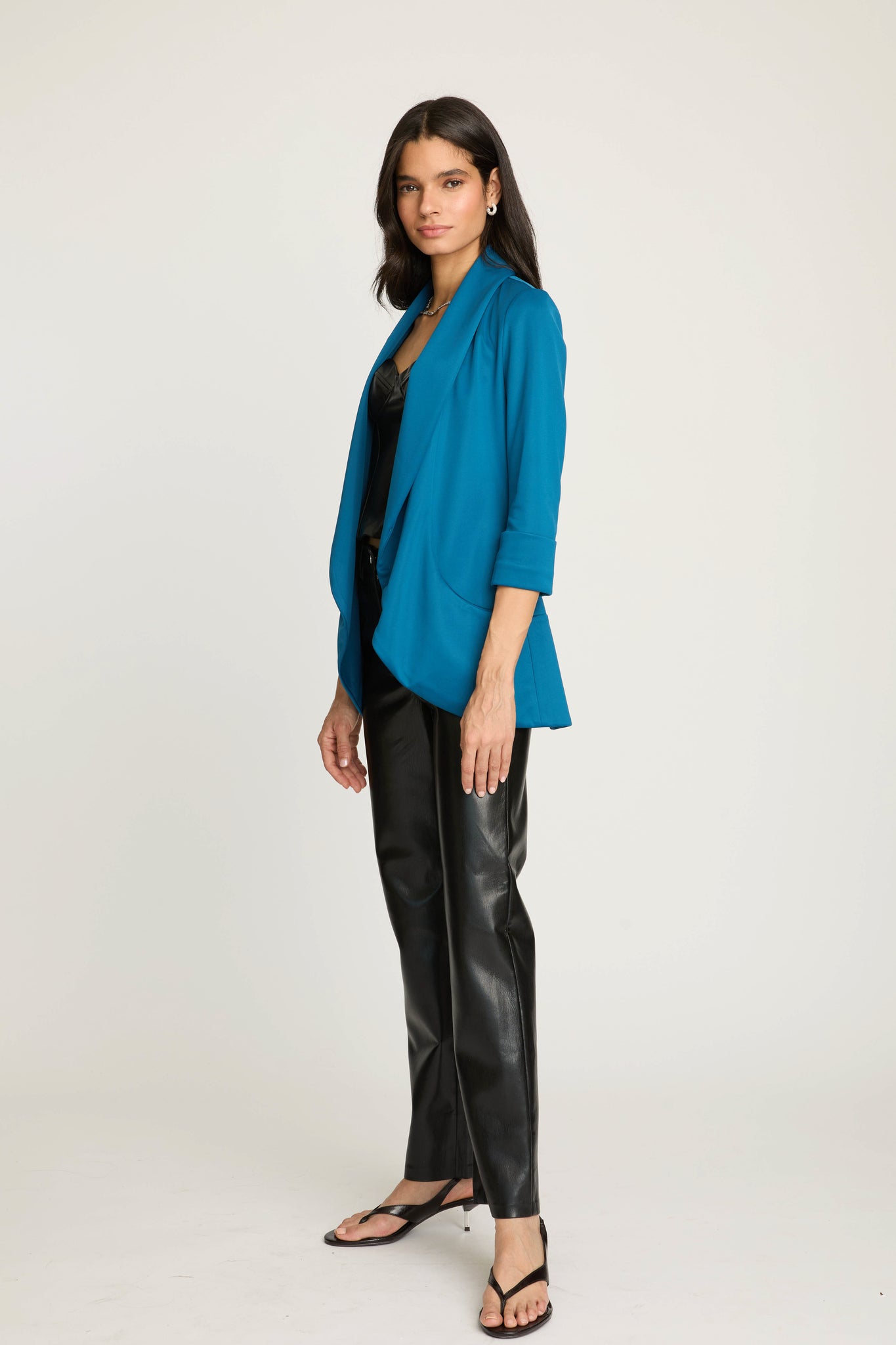 Melanie Knit Jacket in Scuba - Mosaic Blue