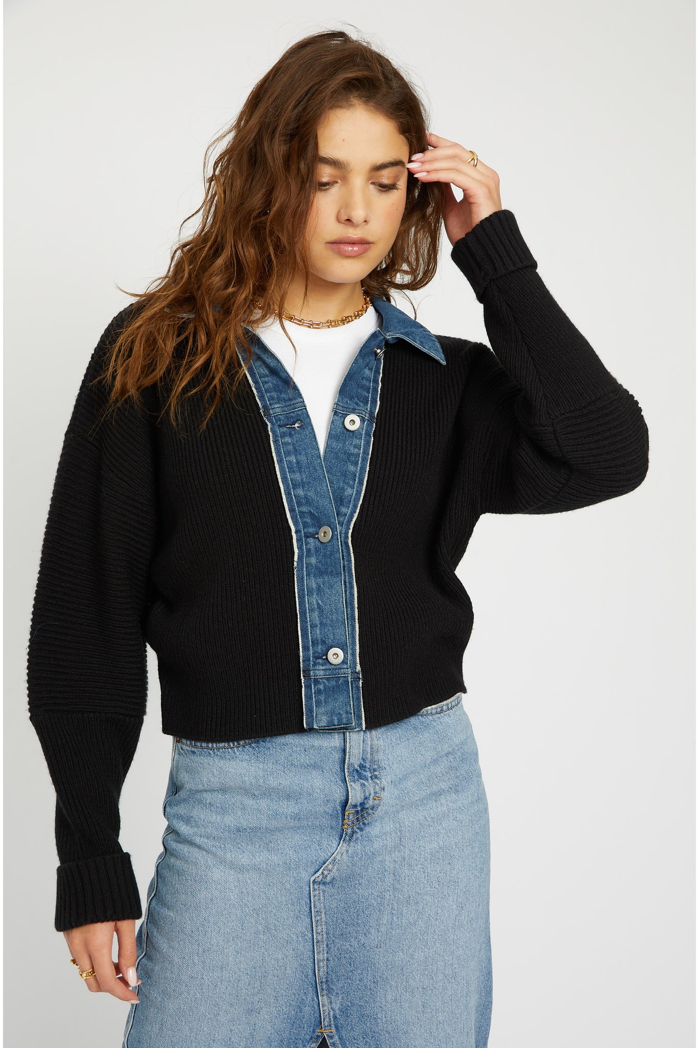 Piper Denim Trim Sweater