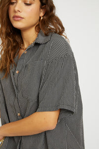 Kai Boxy Shirt - Black/White