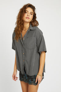 Kai Boxy Shirt - Black/White