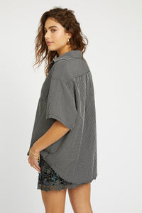 Kai Boxy Shirt - Black/White