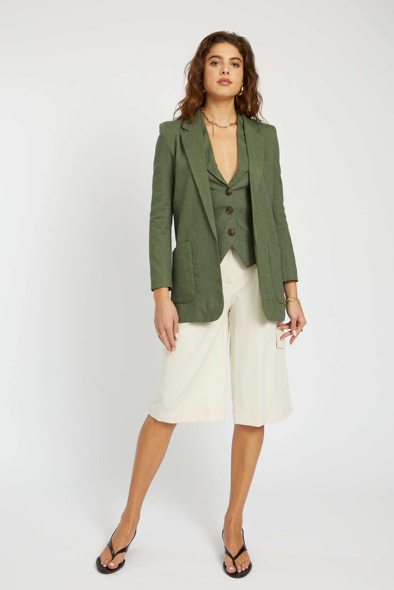 Vincent Linen Boyfriend Jacket