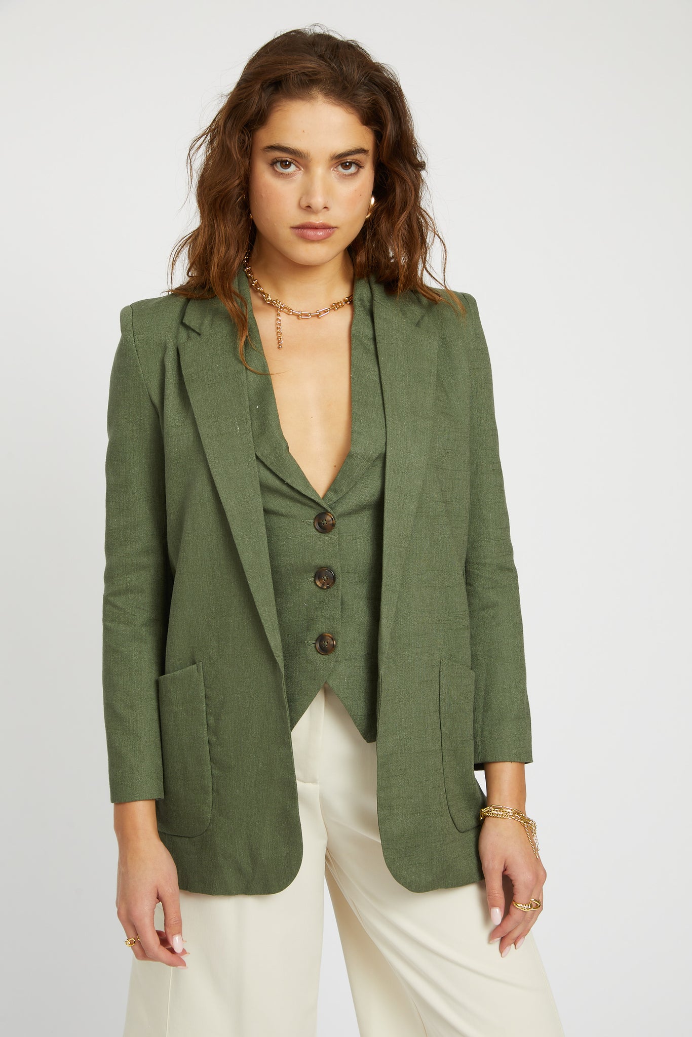 Vincent Linen Boyfriend Jacket