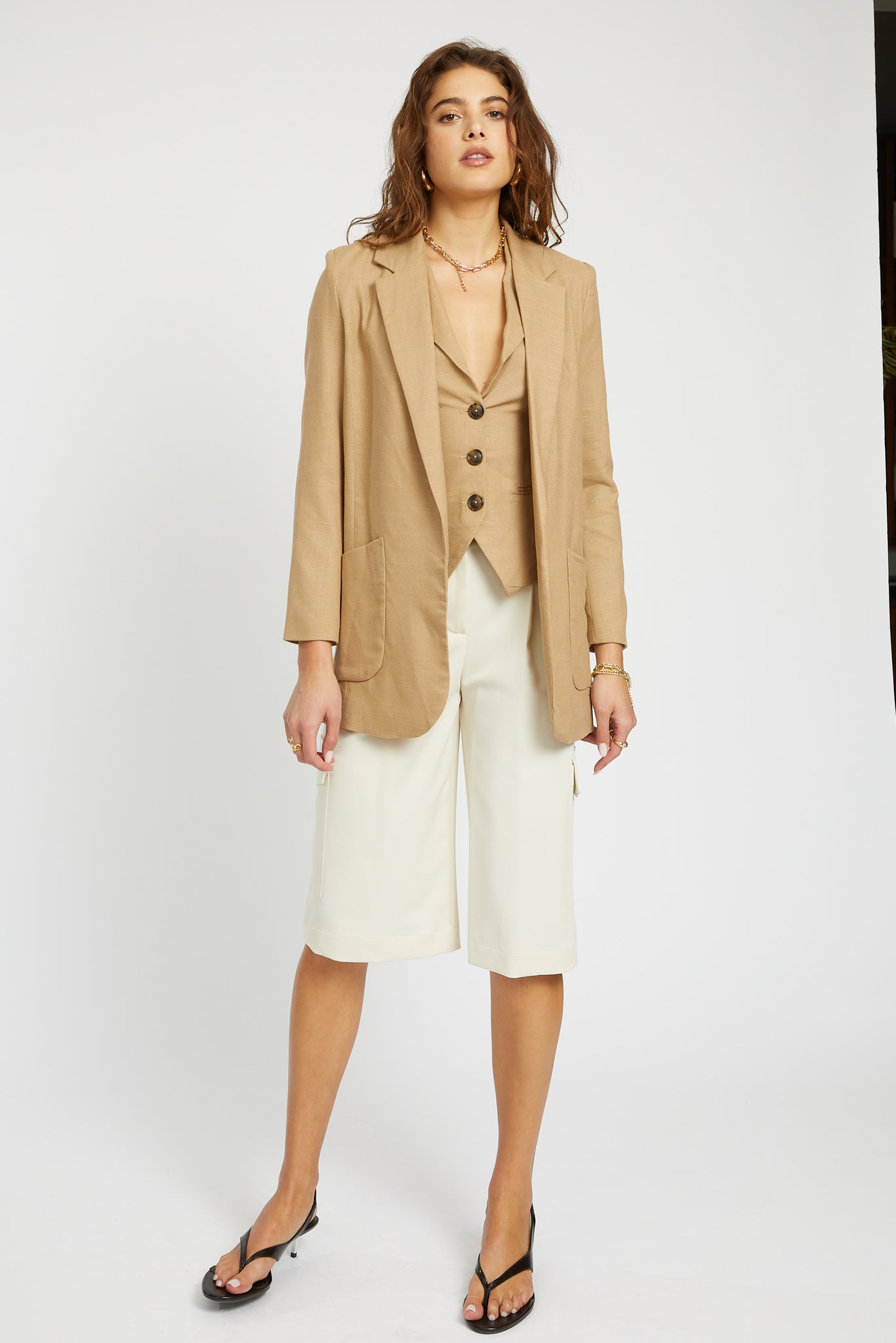 Vincent Linen Boyfriend Jacket