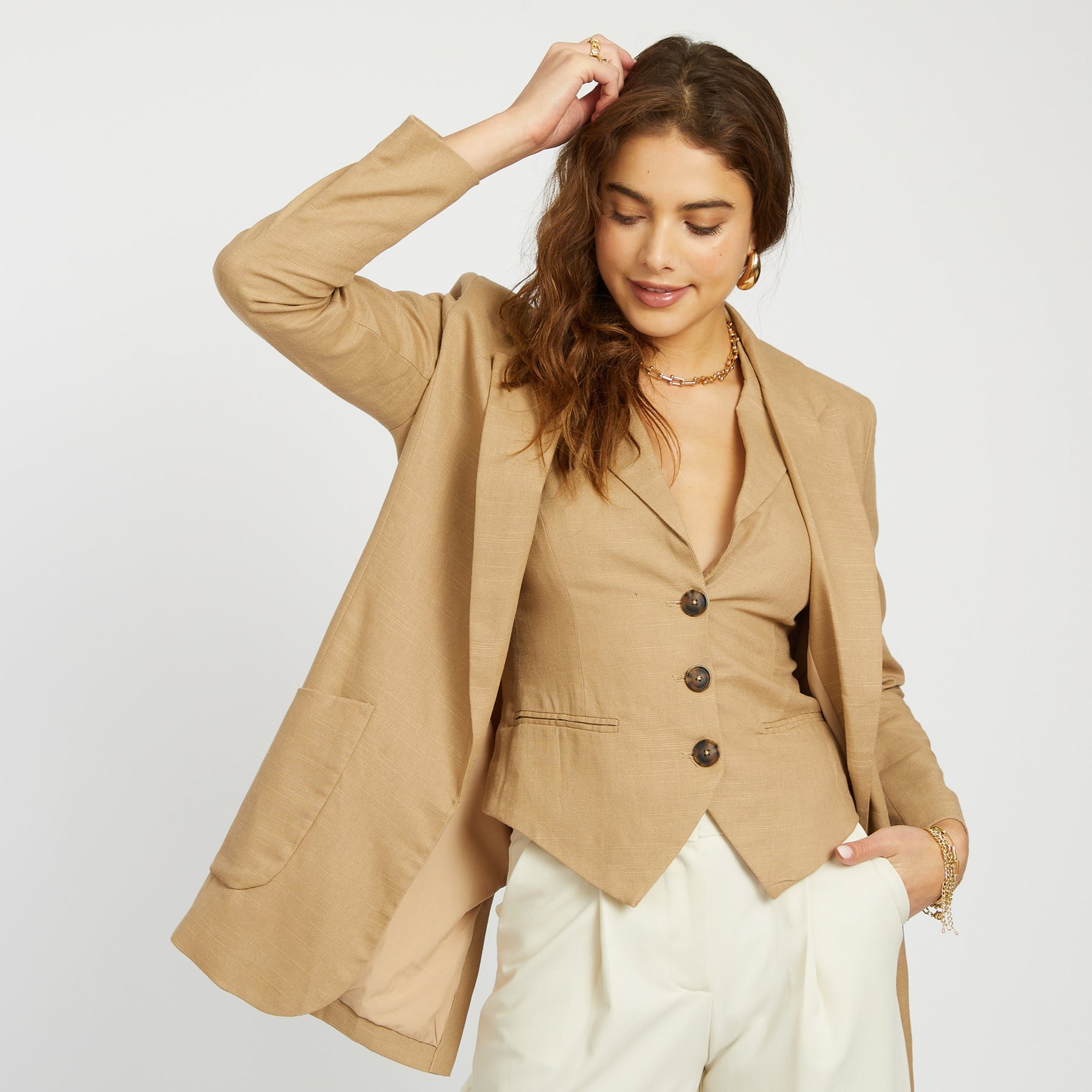 Vincent Linen Boyfriend Jacket