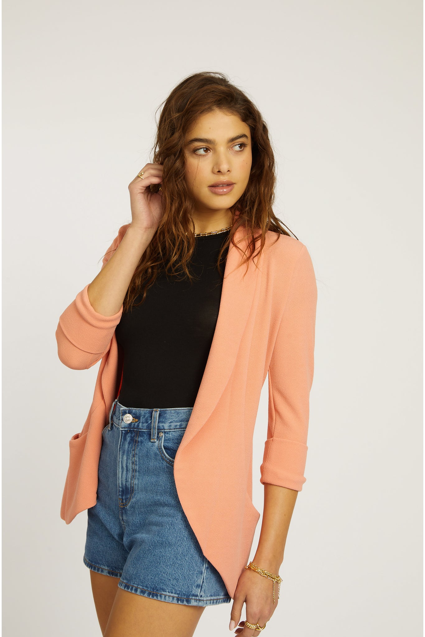 Melanie Knit Jacket - Coral