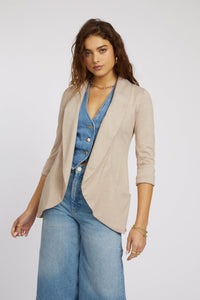 Melanie Knit Jacket in Piqué - Sun Beige