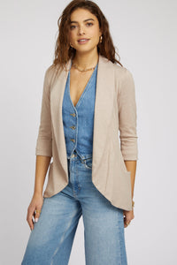 Melanie Knit Jacket in Piqué - Sun Beige