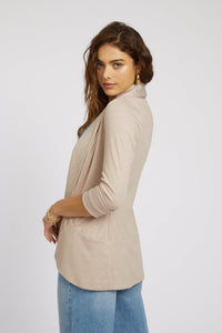 Melanie Knit Jacket in Piqué - Sun Beige