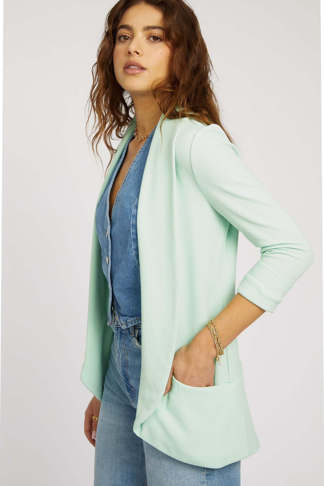 Melanie Knit Jacket - Jade Green