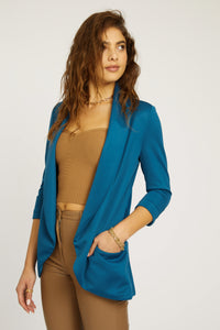 Melanie Knit Jacket in Scuba - Mosaic Blue