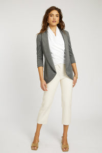 Melanie Knit Jacket in Scuba - Heather Smoke