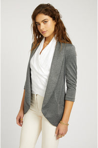 Melanie Knit Jacket in Scuba - Heather Smoke