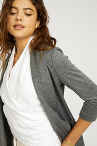 Melanie Knit Jacket in Scuba - Heather Smoke