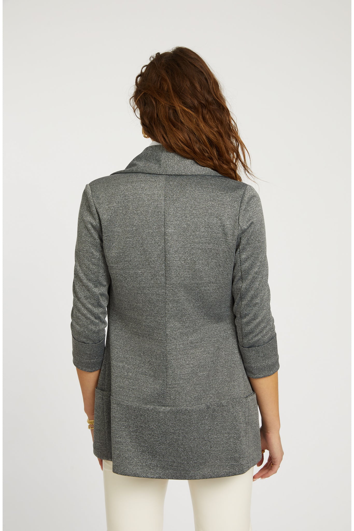 Melanie Knit Jacket in Scuba - Heather Smoke