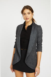 Melanie Knit Jacket in Denim Finish - Charcoal