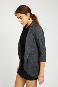 Melanie Knit Jacket in Denim Finish - Charcoal