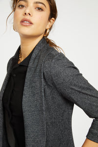 Melanie Knit Jacket in Denim Finish - Charcoal