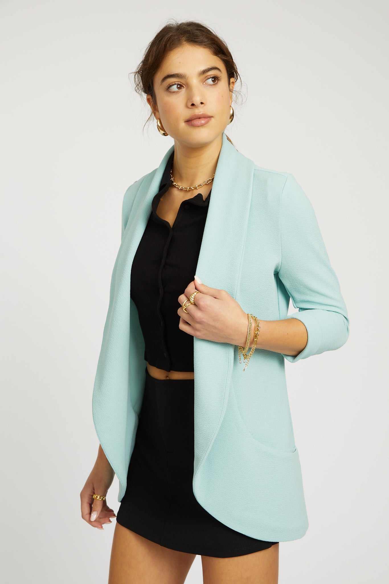 Melanie Knit Jacket - Sea-foam Blue