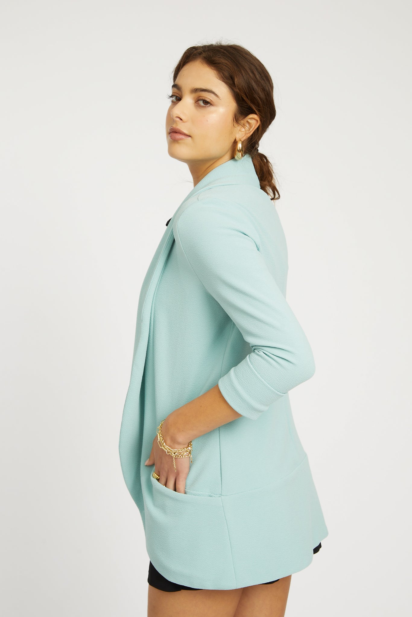 Melanie Knit Jacket - Sea-foam Blue