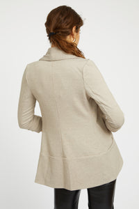 Melanie Knit Jacket in Piqué - Pebble Beige