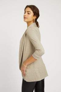 Melanie Knit Jacket in Piqué - Pebble Beige