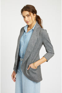 Melanie Knit Jacket in Denim Finish - Light Grey