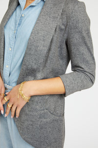 Melanie Knit Jacket in Denim Finish - Light Grey