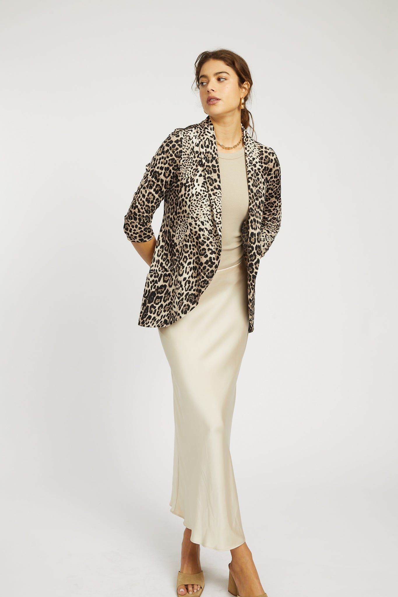 Melanie Knit Jacket - Cheetah Print