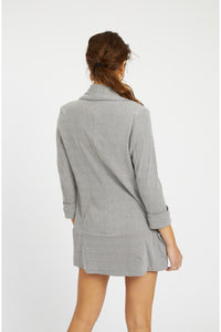 Melanie Knit Jacket in Rib Knit - Heather Grey